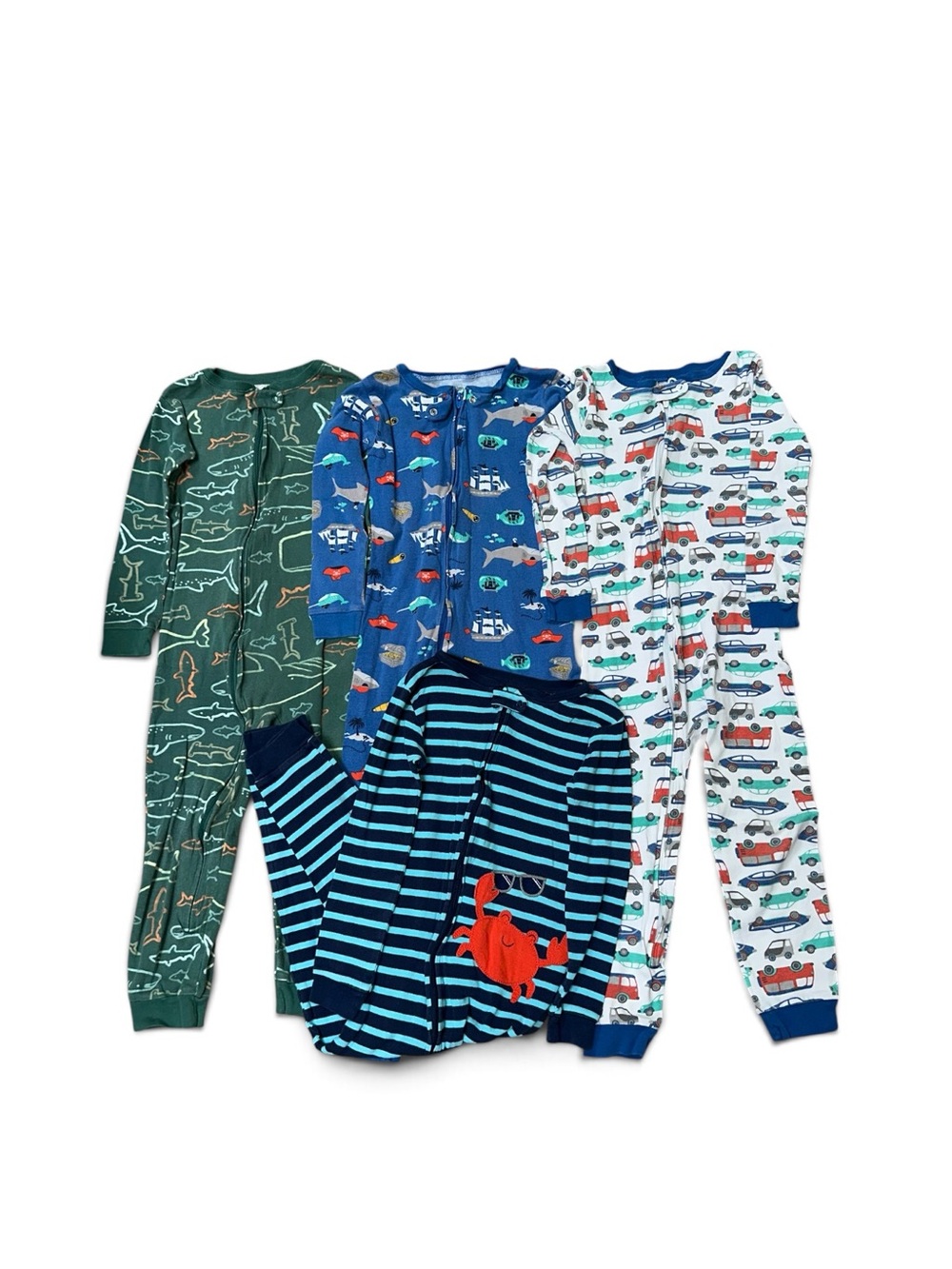 Simple joys by Carter’s long sleeve zip pajama lot. Side 5T